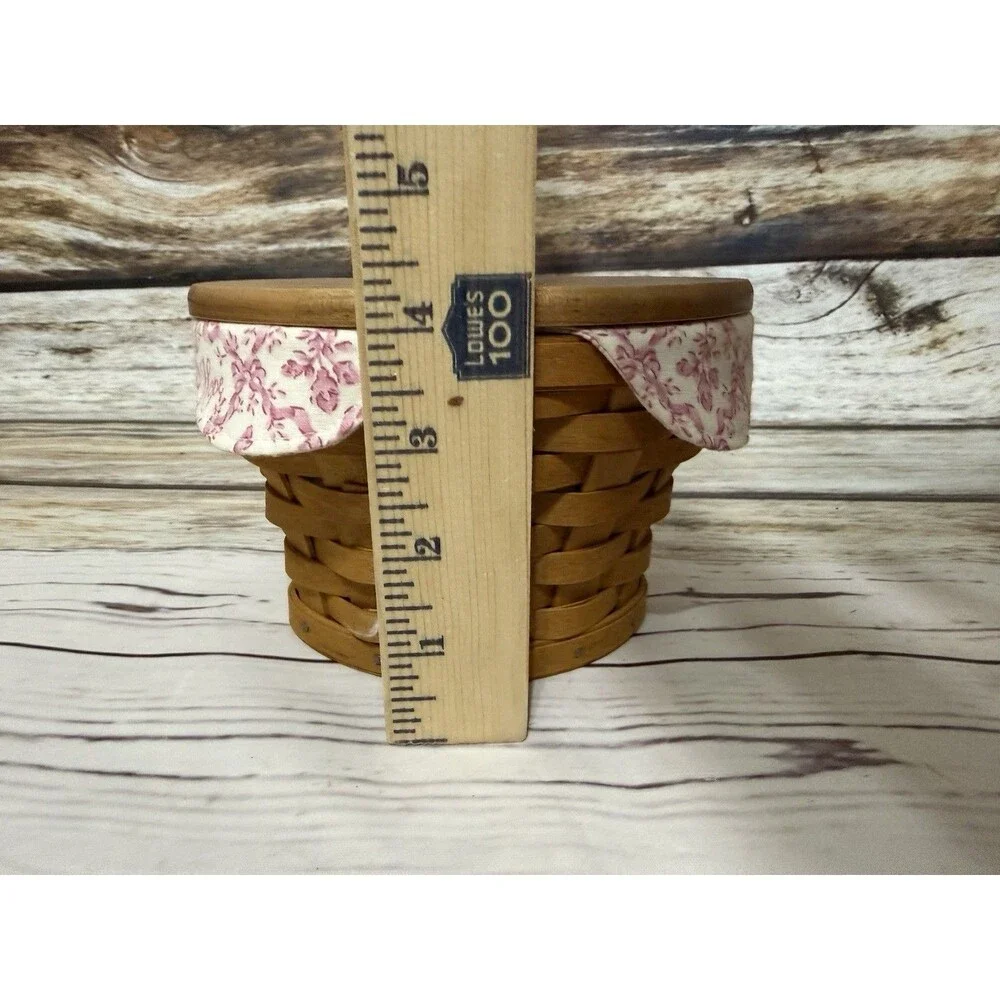 2007 Longaberger Horizon of Hope Basket Wood Lid Pink White Liner Hanging